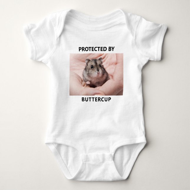 Body Para Bebê Personalizado Protegido Por Foto De Hamster Engraç (Frente)