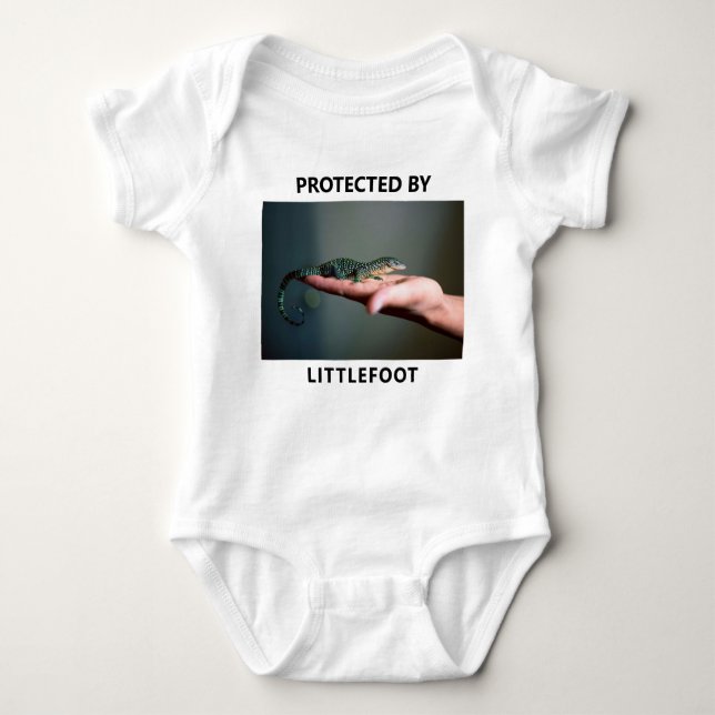 Body Para Bebê Personalizado Protegido Por Lizard Pet Foto Engraç (Frente)