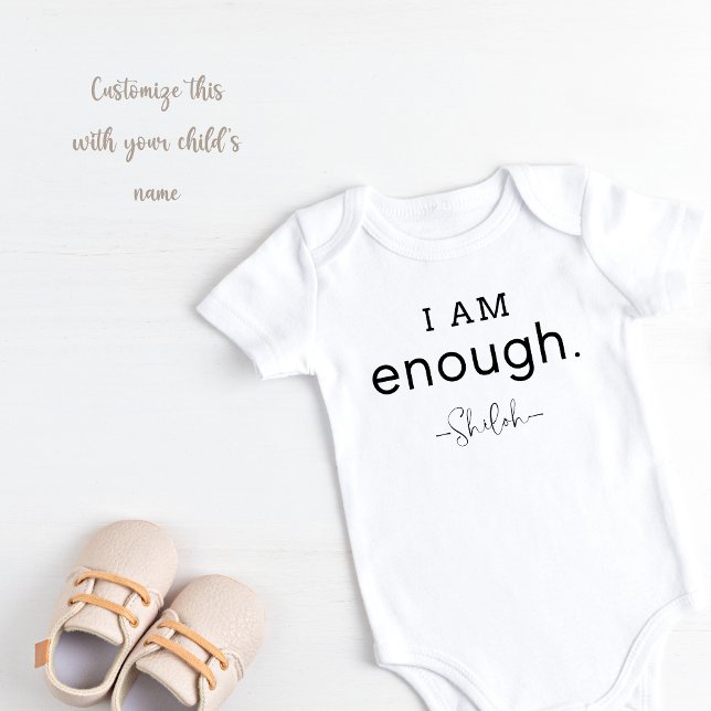 Body Para Bebê Personalizado Sou o suficiente (Personalized I am Enough Baby Bodysuit)