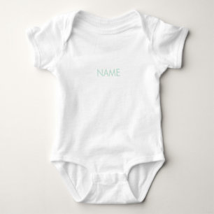 Body Para Bebê Personalizar com o nome, texto minimalista verde-m