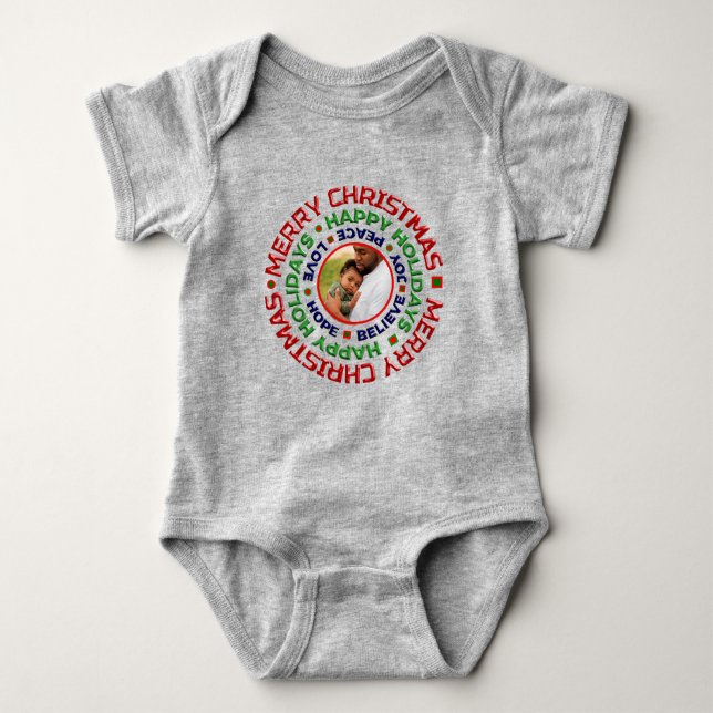 Body Para Bebê Personalizar Feriado de Natal do Baby First Christ (Frente)