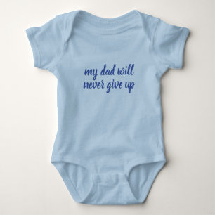 Body Para Bebê Personalizar Meu Pai Nunca Deixará Texto Azul Engr