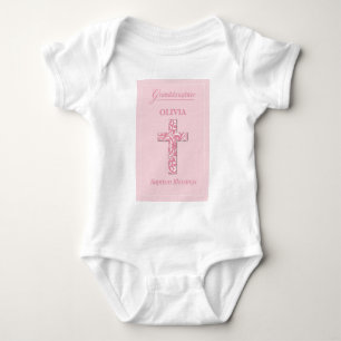 Body Para Bebê Personalizar Nome Netas Batismo Rosa Menina
