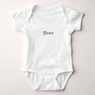 Body Para Bebê Personalizar nome, texto letras lavanda cinza