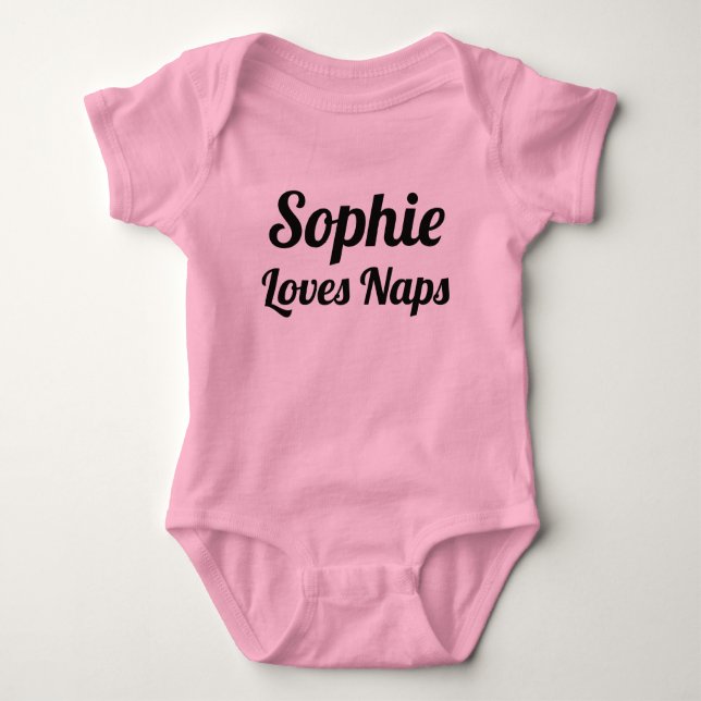 Body Para Bebê Personalizar o Loves Naps Slogan Bebê Bodycase (Frente)