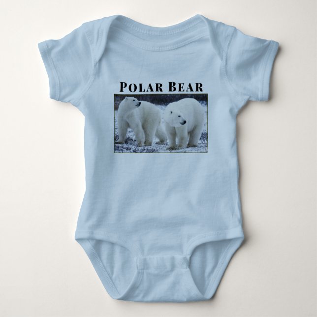 Body Para Bebê Personalizar o Urso Polar Animal ao ar livre (Frente)