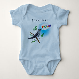 Body Para Bebê Personalizar Pássaro Cuckoo no Branch Baby Boy