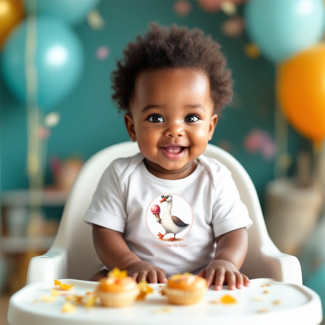 Body Para Bebê Personalizar um Bobo (One Silly Goose Custom Baby Bodysuit )