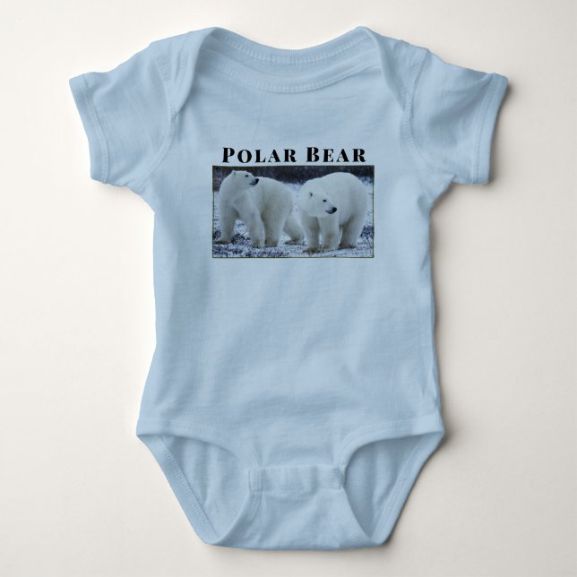 Body Para Bebê Personalizar Urso Polar Animal Vida Selvagem Ao Ar (Frente)