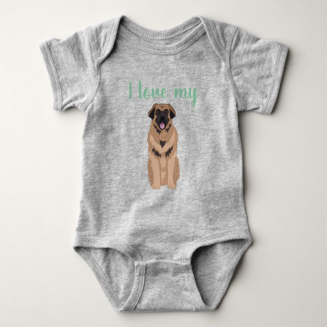 Body Para Bebê Personalizável Leonberger (Frente)