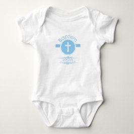 Body Para Bebê Personalizável, Menino Azul Filho de Deus Batismo