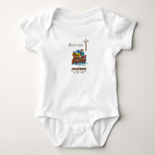 Body Para Bebê Personalizável, Menino Batismo Arca de Noé