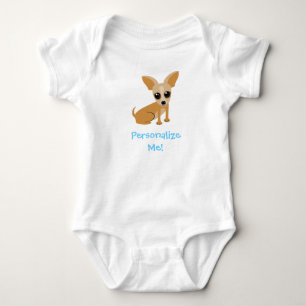 Body Para Bebê Personalizável Tan Chihuahua