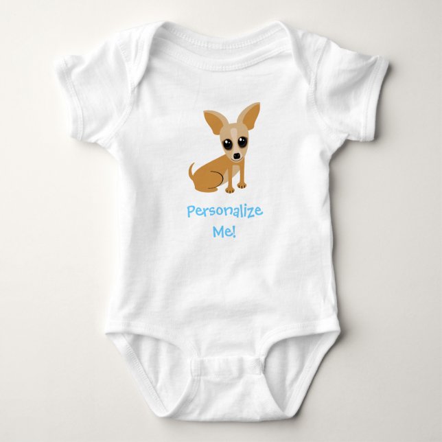 Body Para Bebê Personalizável Tan Chihuahua (Frente)