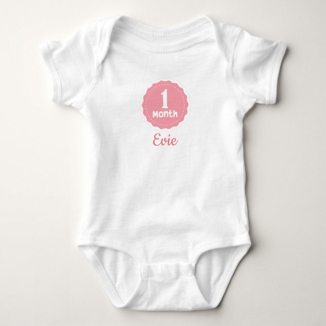 Body Para Bebê Personalizável Um Mês (Frente)