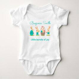 Body Para Bebê Personalize 4 Coelhinhos com ovos