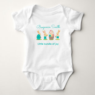 Body Para Bebê Personalize 4 Coelhinhos com ovos