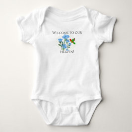 Body Para Bebê Personalize Bebê's Floral Hummingbird de Uma Peça