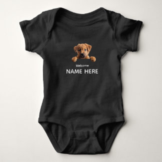 Body Para Bebê Personalize Cachorrinho de Boas-Vindas Fofo