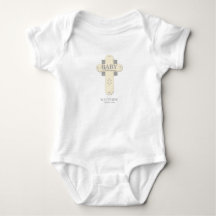Personalize, Dedicação de Bebê Creme e Cruz Cinza