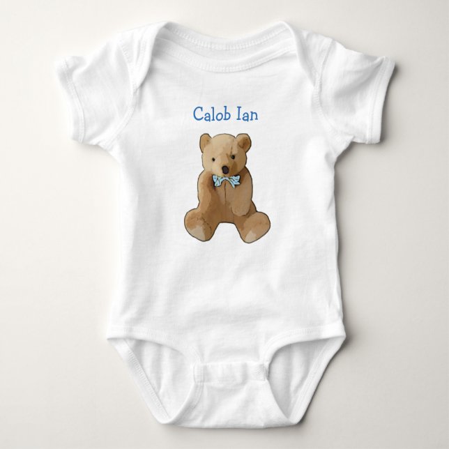 Body Para Bebê Personalize este Bebê de Urso de Teddy Uma Peça (Frente)
