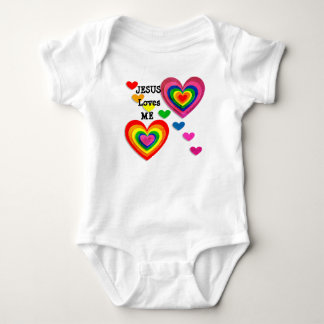 Body Para Bebê Personalize: Jesus ama-me com T dos corações