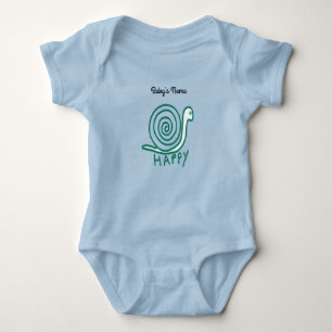 Body Para Bebê Personalize o caracol da Criança do nome do bebê