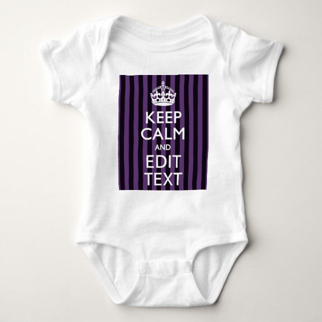 Body Para Bebê Personalize-o Mantenha Calmo O Texto Roxo (Frente)