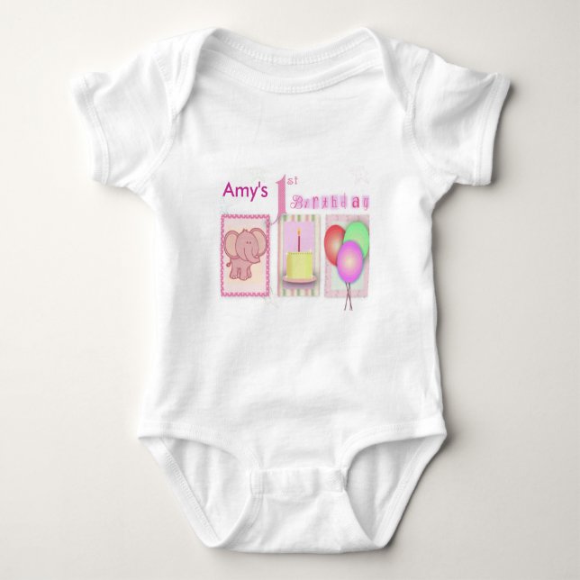 Body Para Bebê Personalize seu próprio primeiro aniversario (Frente)