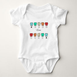 Body Para Bebê Personalized- Baby Bodysuit - Custom-tooth design