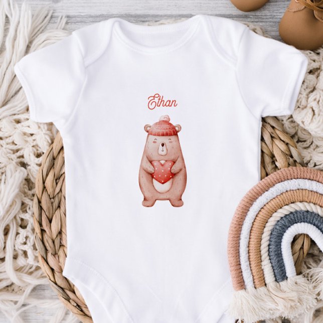 Body Para Bebê Personalized Baby Bodysuit With A Teddy Bear (Criador carregado)