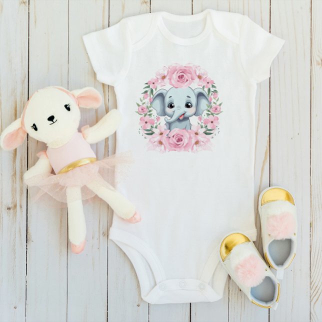 Body Para Bebê Personalized Baby Elephant Bodysuit Gift (Criador carregado)