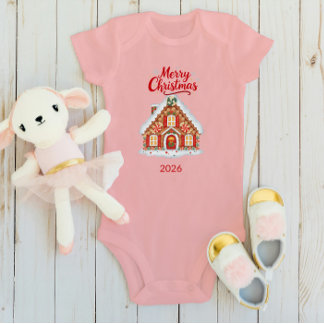 Body Para Bebê Personalized Christmas Baby Bodysuit - Name & 2026