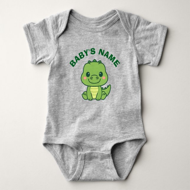 Body Para Bebê Personalized Cute Alligator Baby Bodysuit (Frente)