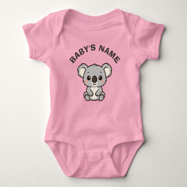 Body Para Bebê Personalized Cute Koala Baby Bodysuit (Frente)