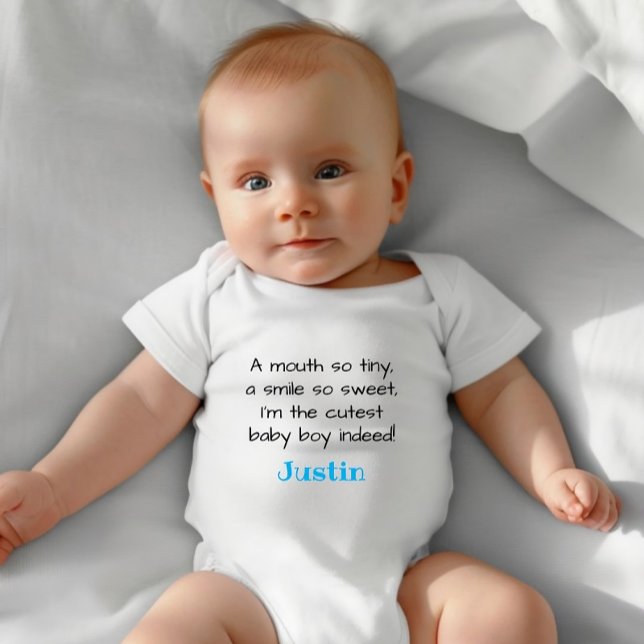 Body Para Bebê Personalized Cutest Baby Boy Outfit,  (cutest baby boy!)