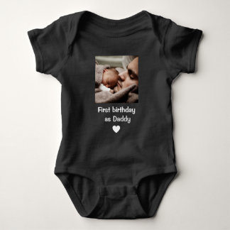 Body Para Bebê Personalized Happy 1st birthday as my daddy photo 