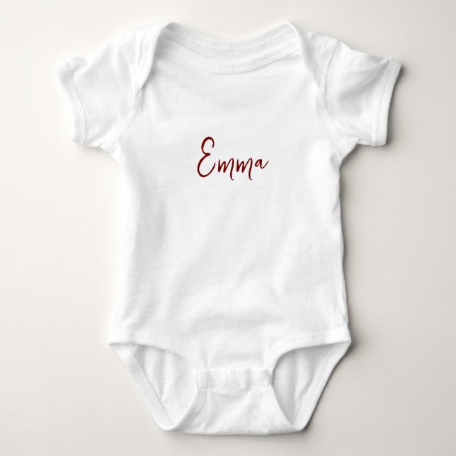 Body Para Bebê Personalized Modern First Name Baby Bodysuit (Frente)