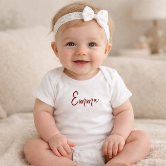 Body Para Bebê Personalized Modern First Name Baby Bodysuit