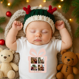 Body Para Bebê Personalized Modern Pink Christmas