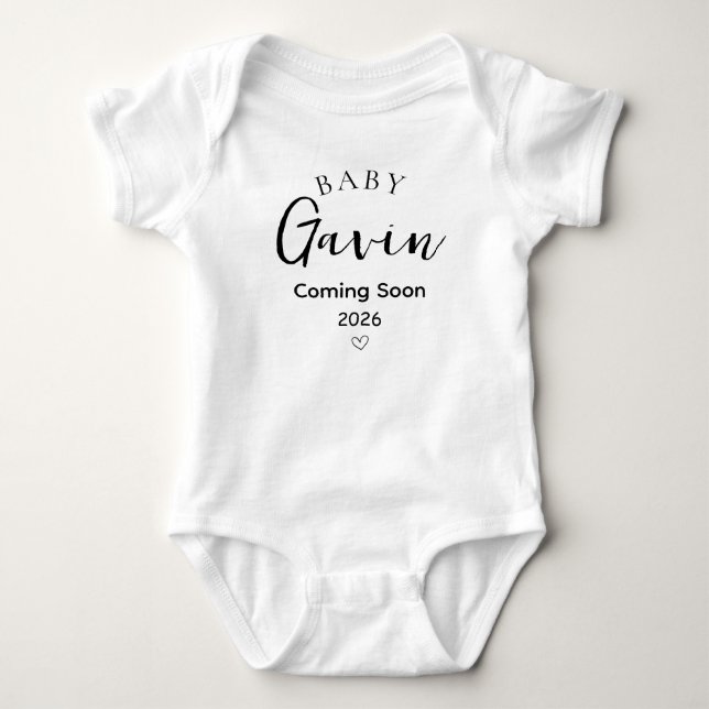 Body Para Bebê Personalized Pregnancy Reveal Announcement (Frente)