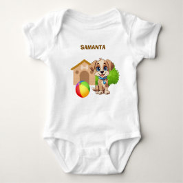 Body Para Bebê Personalized Puppy Baby Bodysuit