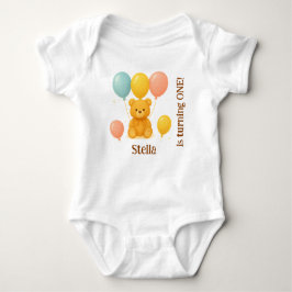 Body Para Bebê Personalized Teddy Bear First Birthday