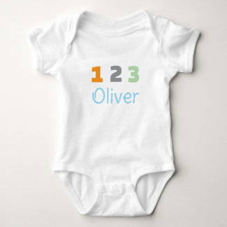 Body Para Bebê Personalized Triplets Outfit, Custom 1 2 3 