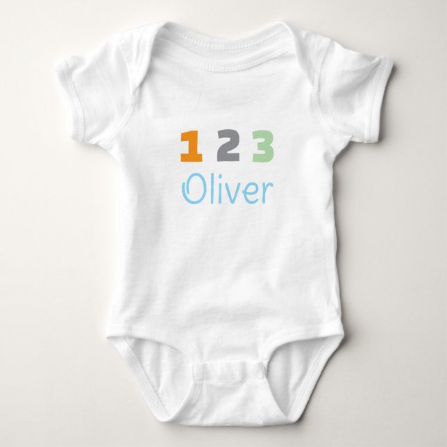 Body Para Bebê Personalized Triplets Outfit, Custom 1 2 3  (Frente)