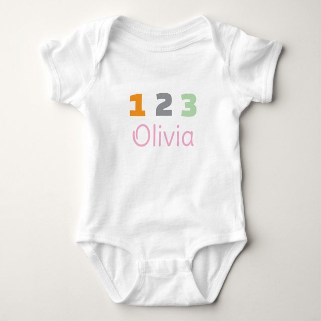 Body Para Bebê Personalized Triplets Outfit, Custom 1 2 3  (Frente)