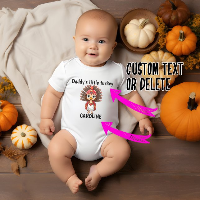 Body Para Bebê 🦃 peru pequeno com qualquer nome (Cute little turkey baby body suit, customizable text, great little present for Baby's parents)