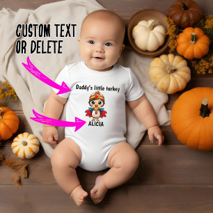 Body Para Bebê 🦃 peru pequeno com qualquer nome