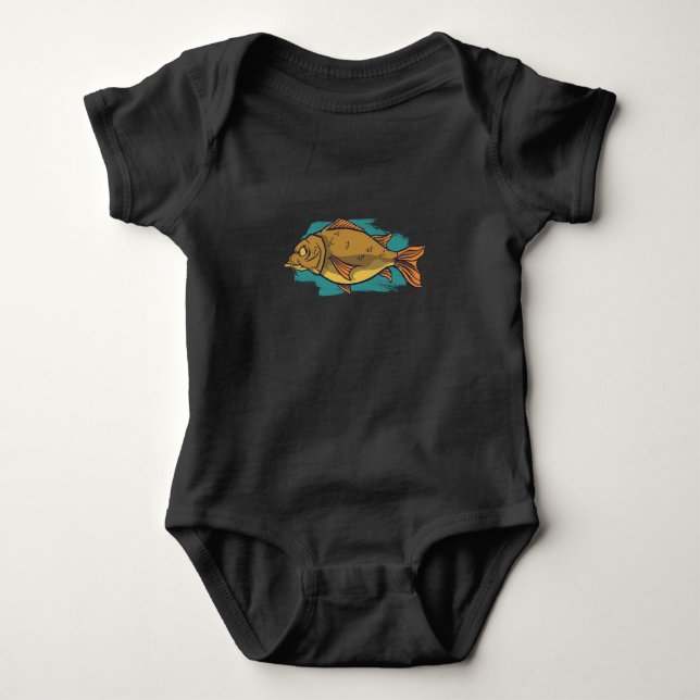 Body Para Bebê Pesca de Carpa, Pegue Peixes Grandes, Presente Par (Frente)