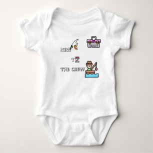 Body Para Bebê Pesca personalizável do PINK "Nova para a tripulaç